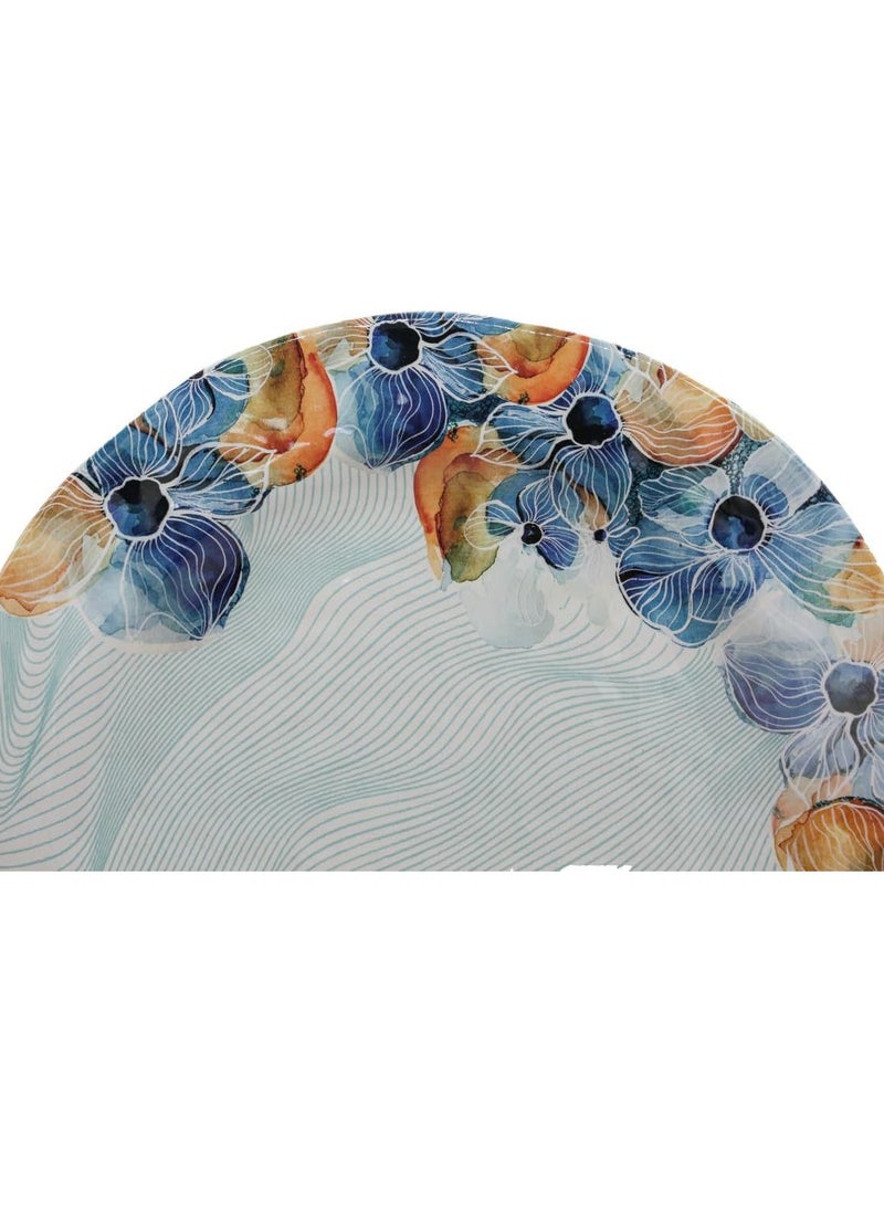 AKDC Melamine Round Dinner Plate Multicolor 14 Inch