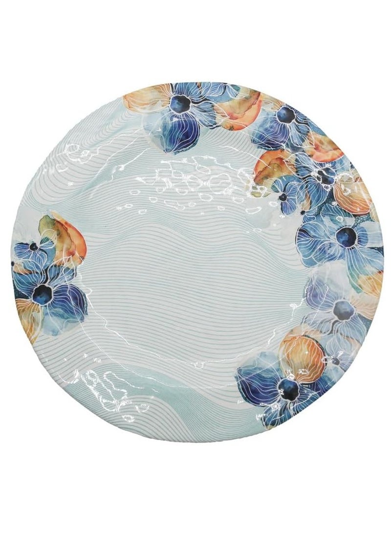AKDC Melamine Round Dinner Plate Multicolor 14 Inch