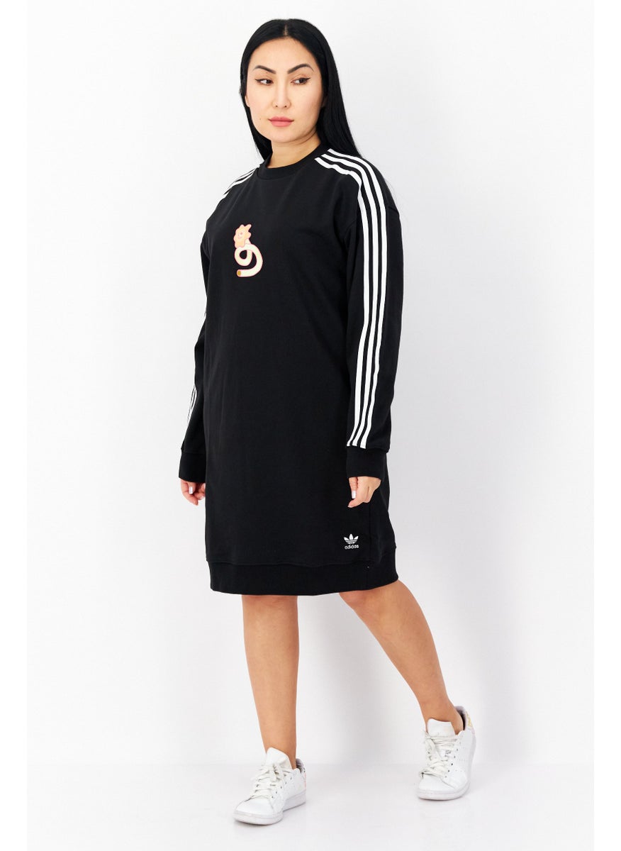 Women Sportswear Fit Training Dress, Black Combo