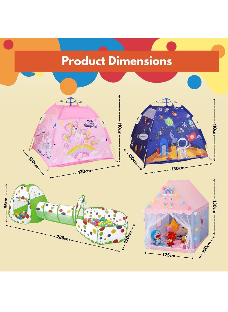 Home Smart Kids Tents for Kids Playing and Sleeping Birthday Party Decoration Play House Tent  For Boys And Girls Indoor and Outdoor Tent (3-1 Tent)