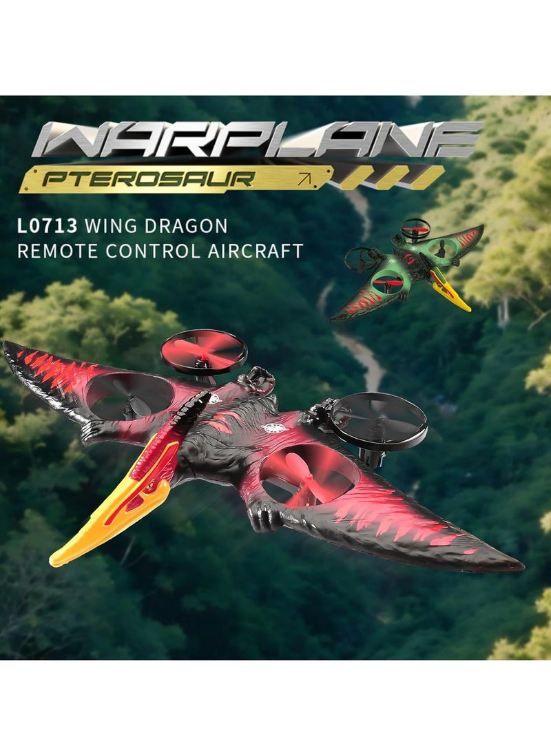 Dinosaur Toys Drone for Kids,Dragon Remote Control Airplane,Flying Toys Birthday Gifts for 8-12 Year Old Boys,RC Plane for Kids 8-12 Red