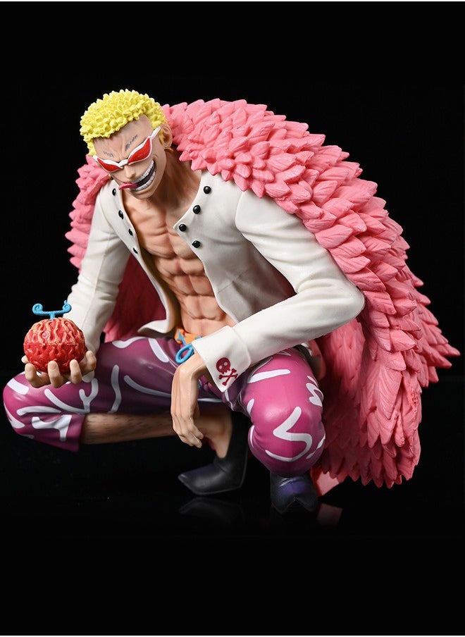 One Piece Doflamingo Crouching Action Figure Decorative Resin Sculpture Home Decor Statue, Art Figurine Home Ornament Decoration for Office, Living Room, Bedroom, Book Shelf, TV Cabinet, Desktop