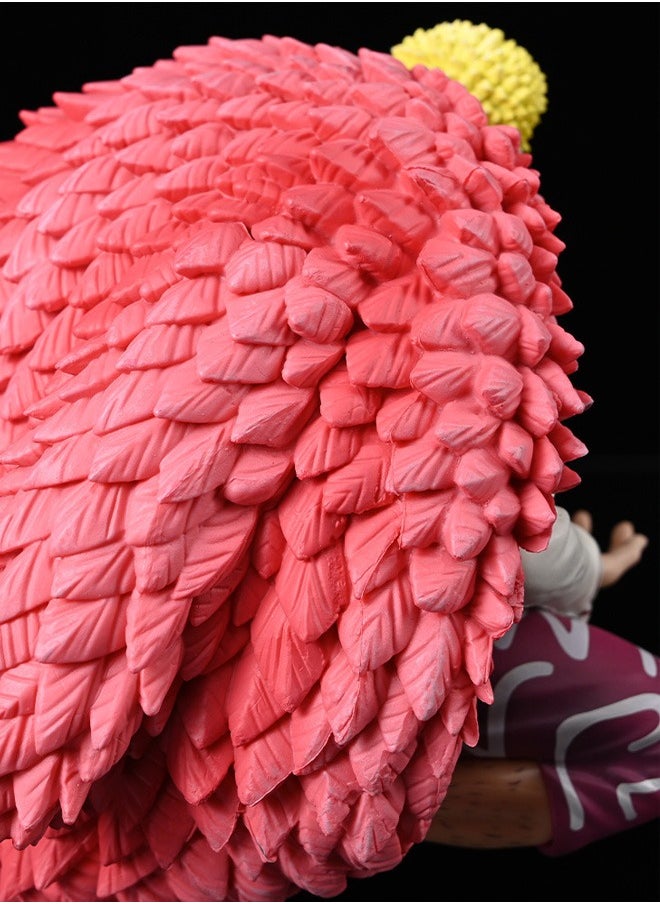 One Piece Doflamingo Crouching Action Figure Decorative Resin Sculpture Home Decor Statue, Art Figurine Home Ornament Decoration for Office, Living Room, Bedroom, Book Shelf, TV Cabinet, Desktop
