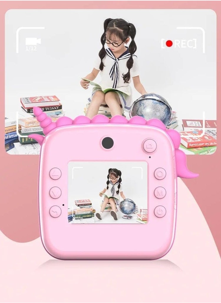 Instant Camera for Kids Selfie Video Camera for Kids Age 3-12 Unicorns Kids Camera Instant Print Toys for Girls 48MP Digital Camera 32G TF Card&3 Roll Print Paper Toddler Toys Girls Toys Age 6+