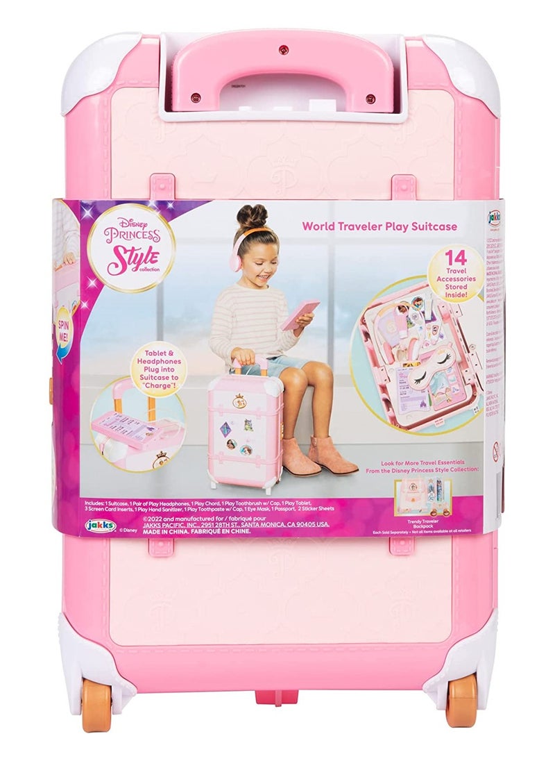 Disney Princess Style Deluxe Suitcase Set | Realistic Design | Travel Accessories | Pretend Play | Role Play | Gift for Girls | 