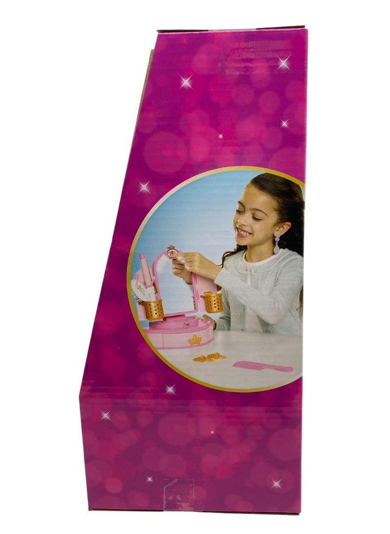 Disney Princess Style Hair & Make up Mirror with LED Lights, Battery Operated | Realistic Beauty Accessories | Pretend Play Dress Up | Role Play | Fashion Dress Up | Beauty  Playset | Gift for Girls