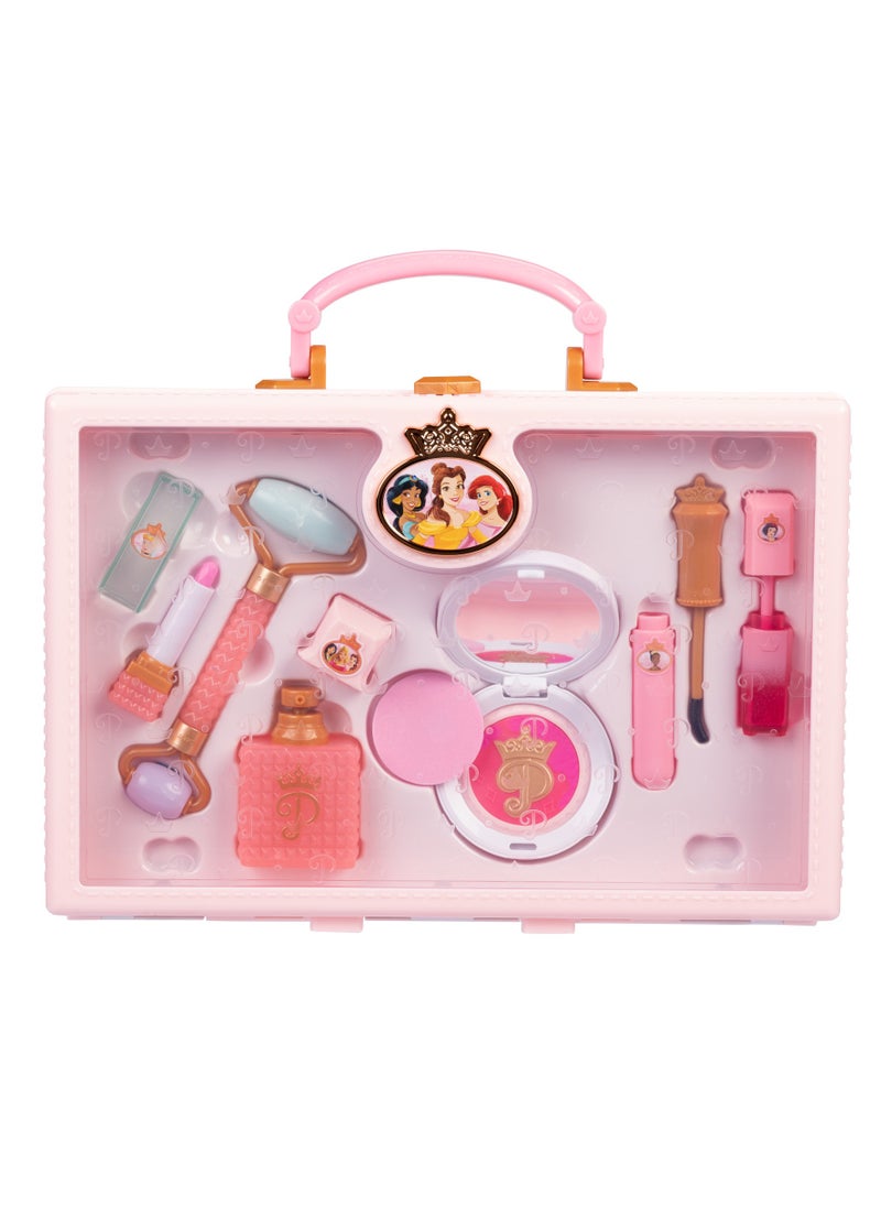Disney Princess Style Makeup Tools and Tote | Realistic Beauty Accessories | Pretend Play Dress Up | Role Play | Fashion Dress Up | Beauty  Playset | Gift for Girls