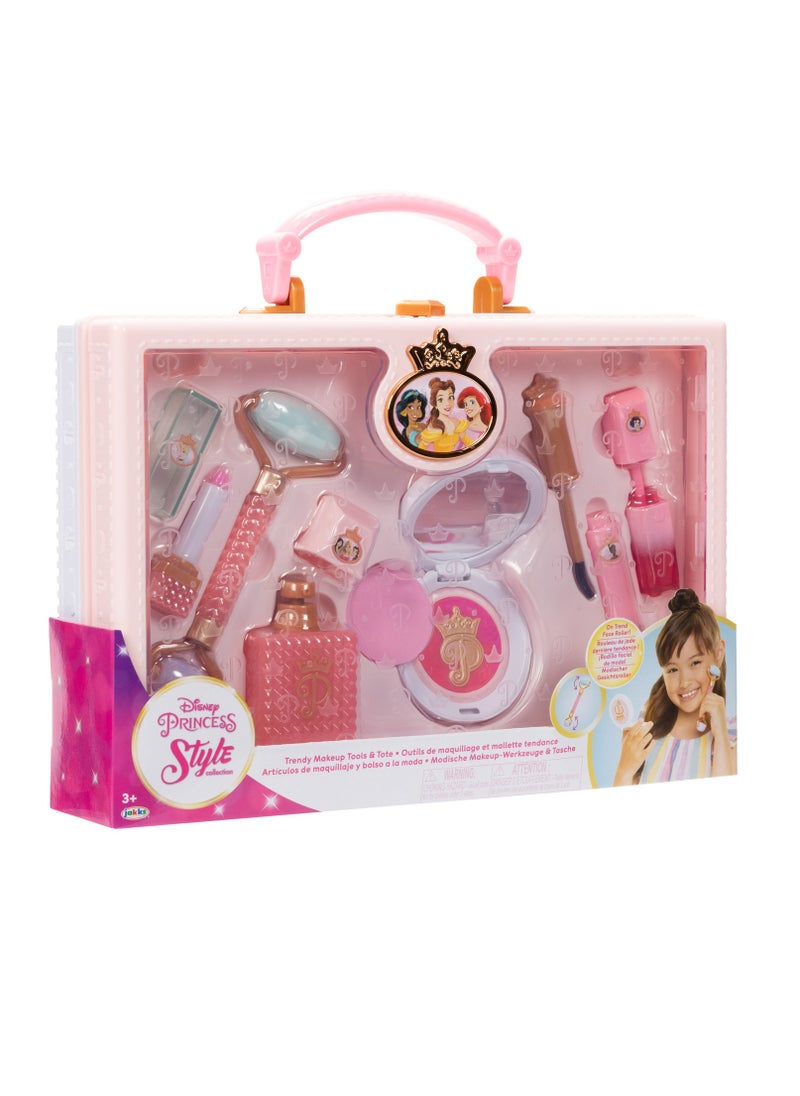 Disney Princess Style Makeup Tools and Tote | Realistic Beauty Accessories | Pretend Play Dress Up | Role Play | Fashion Dress Up | Beauty  Playset | Gift for Girls