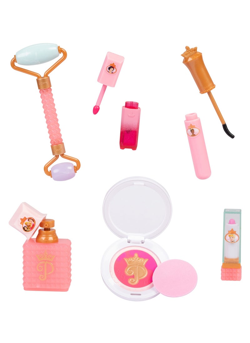 Disney Princess Style Makeup Tools and Tote | Realistic Beauty Accessories | Pretend Play Dress Up | Role Play | Fashion Dress Up | Beauty  Playset | Gift for Girls