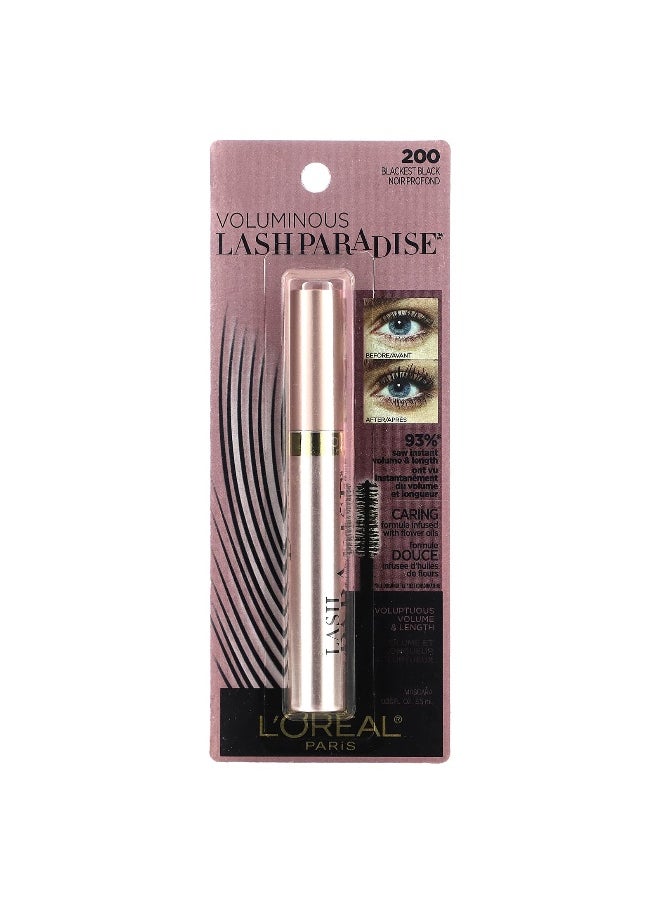 L'Oréal, Voluminous, Lash Paradise Mascara, 200 Blackest Black, 0.28 fl oz (8.5 ml)