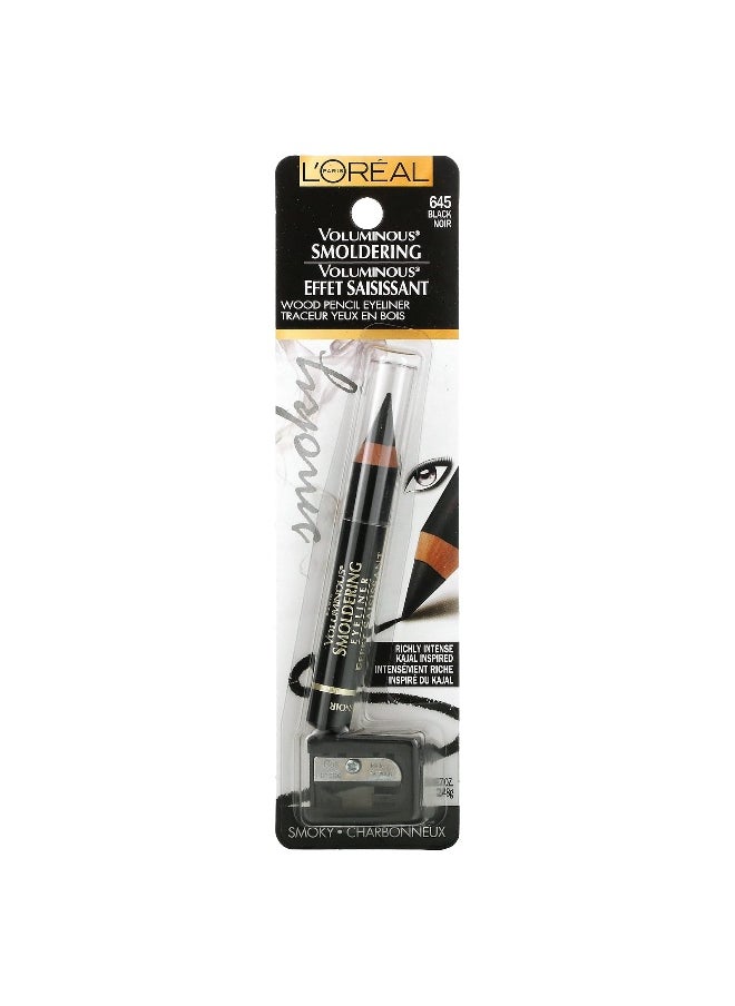L'Oréal, Voluminous, Smoldering Wood Pencil Eyeliner, 645 Black, 0.087 oz (2.48 g)