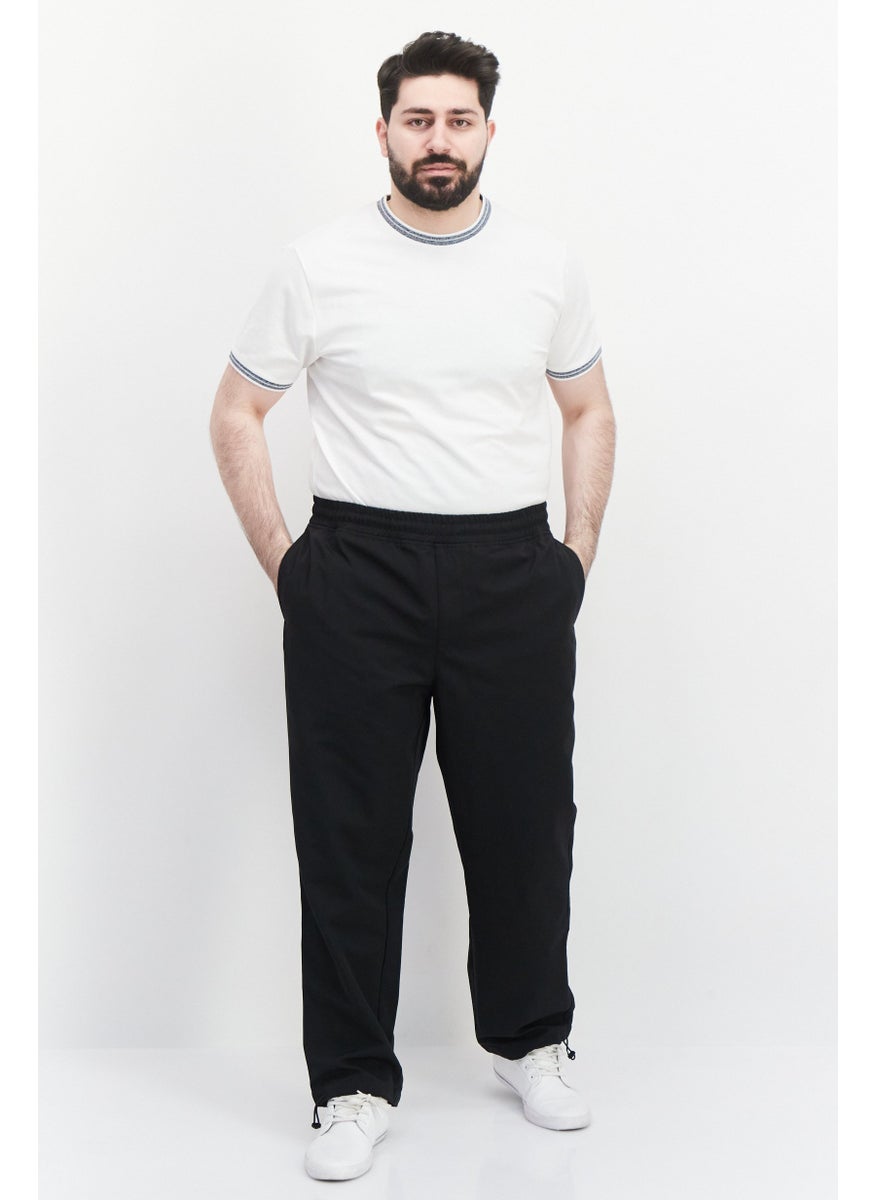 Men Fashion Fit Solid Straight Leg Pant, Black