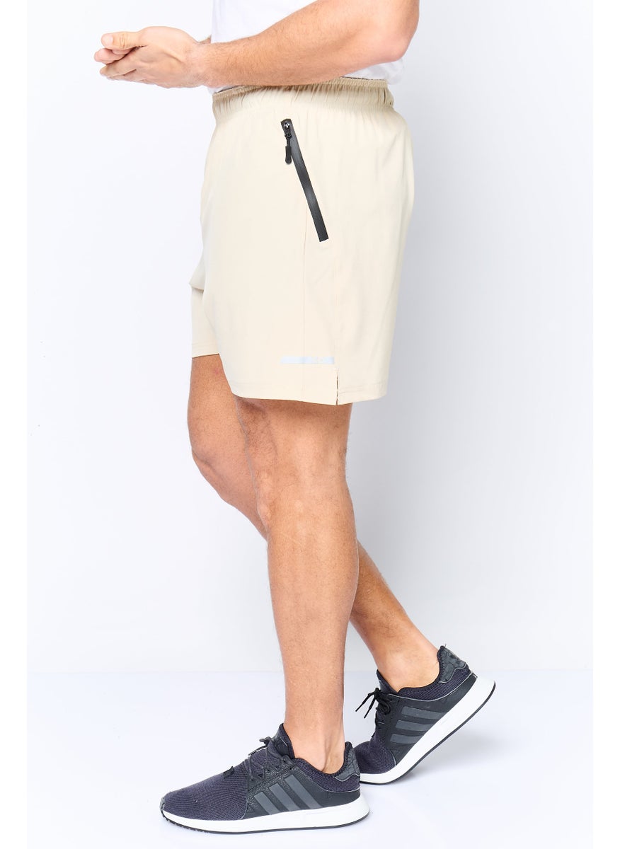 Men Sportswear Fit 5 Inseam Training Short, Beige