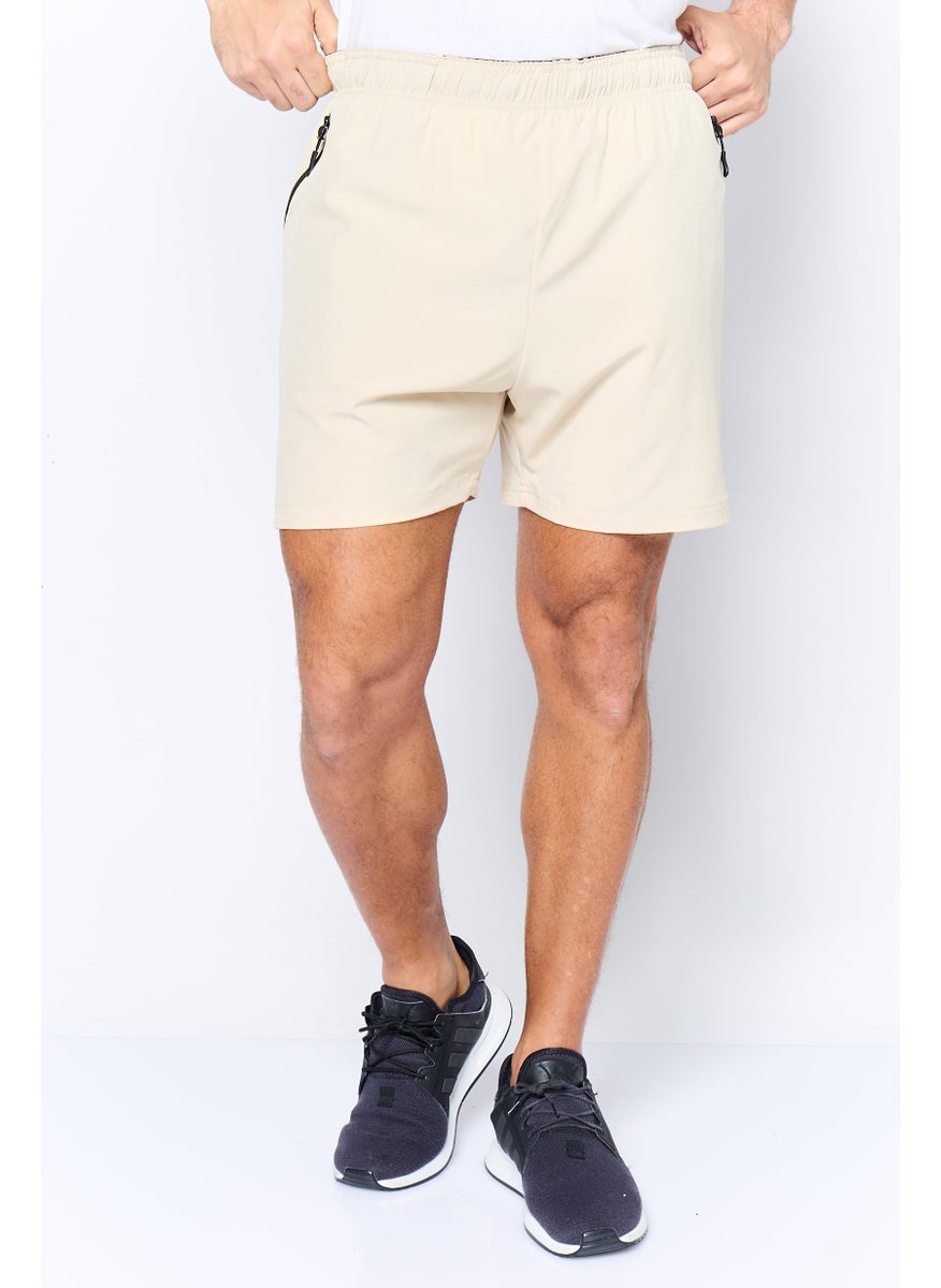 Men Sportswear Fit 5 Inseam Training Short, Beige