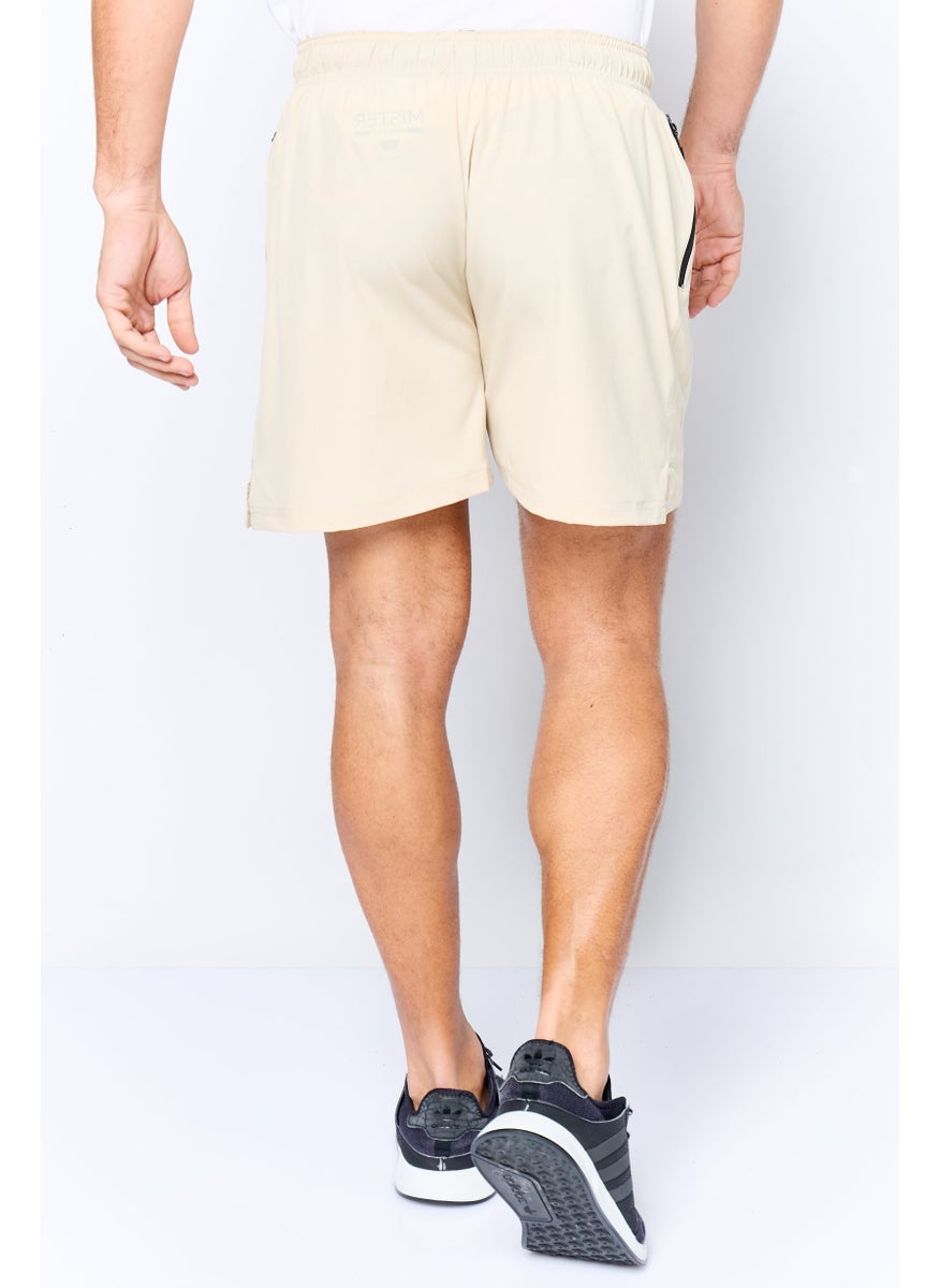 Men Sportswear Fit 5 Inseam Training Short, Beige