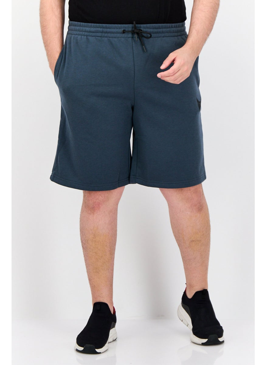 Men Brand Logo Basic Short, Dark Slate Blue
