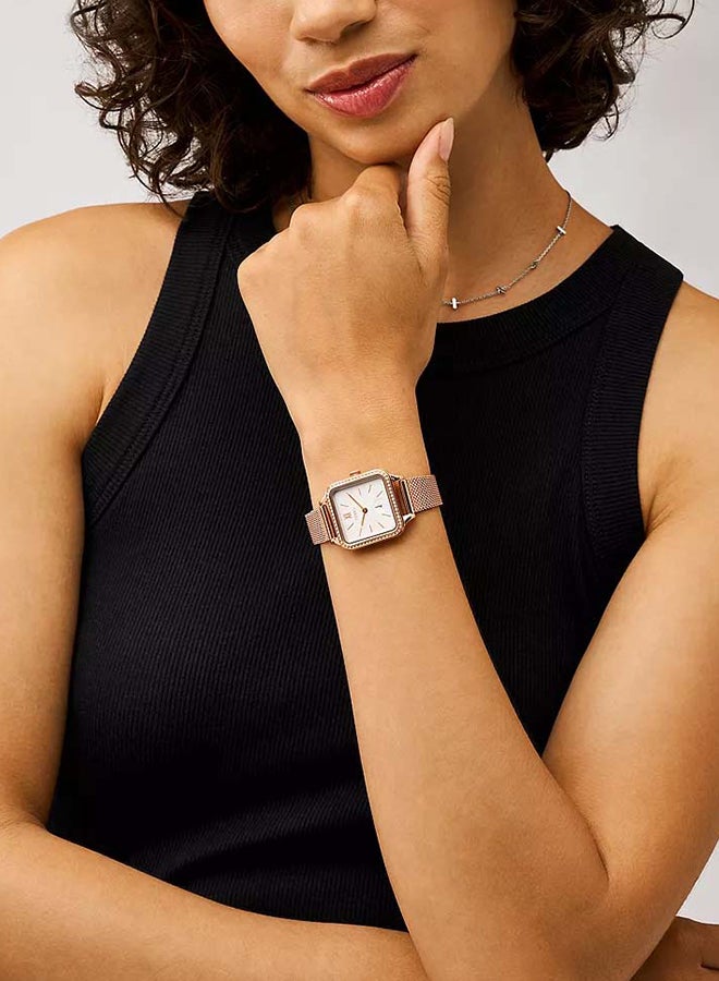 Women's Colleen Three-Hand Rose Gold-Tone Stainless Steel Mesh Watch BQ3971 - 28mm