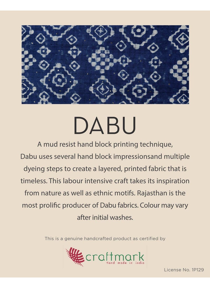Black Cotton Dabu Printed Tunic