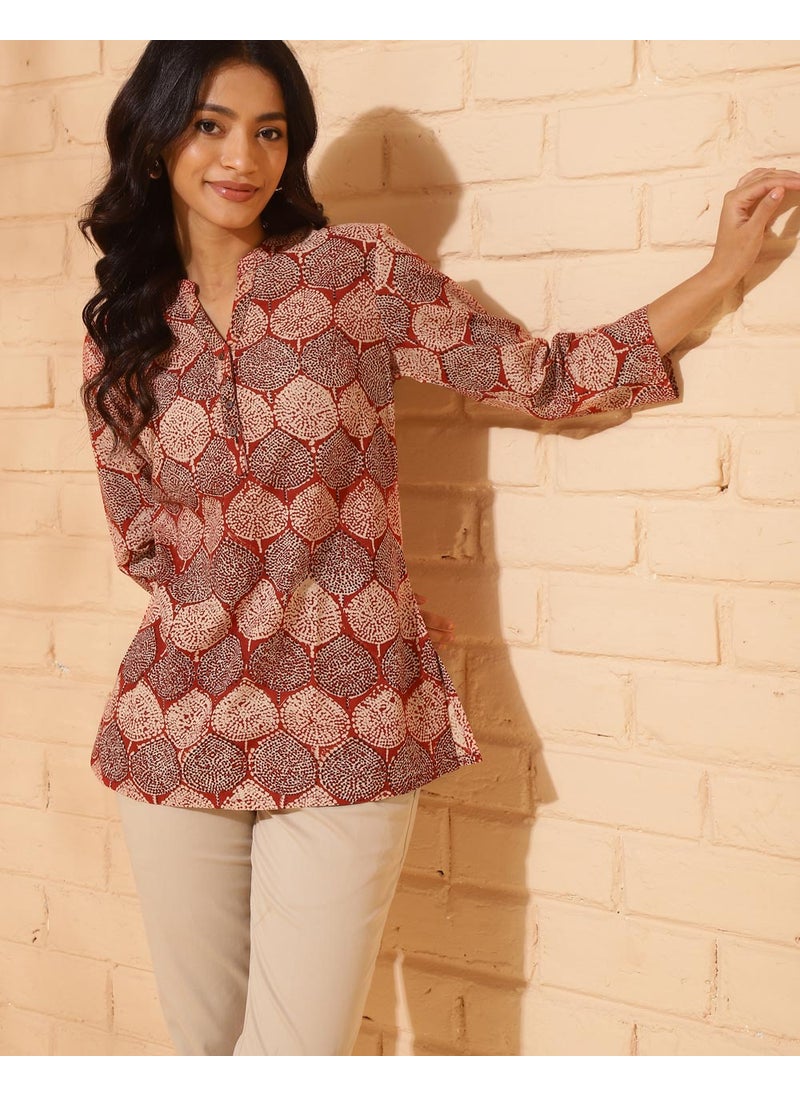 Cotton Bagru Printed Short Kurta