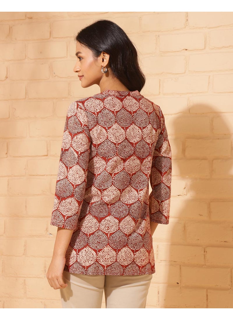 Cotton Bagru Printed Short Kurta