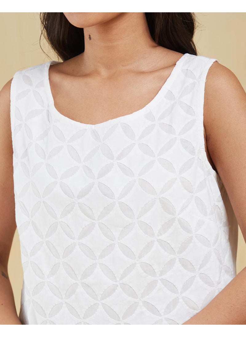White Cotton Chikankari Top