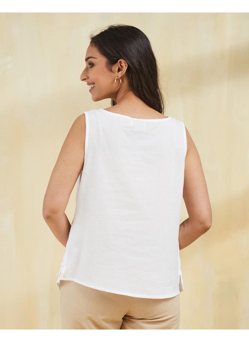 White Cotton Chikankari Top