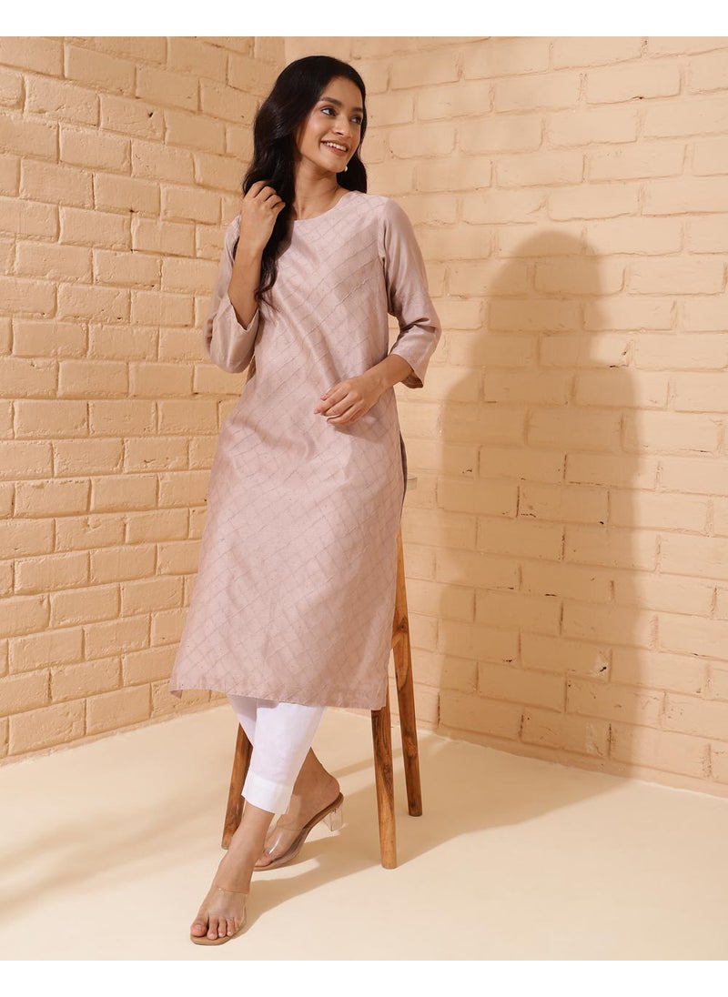 Cotton Silk Calf Length Long Kurta