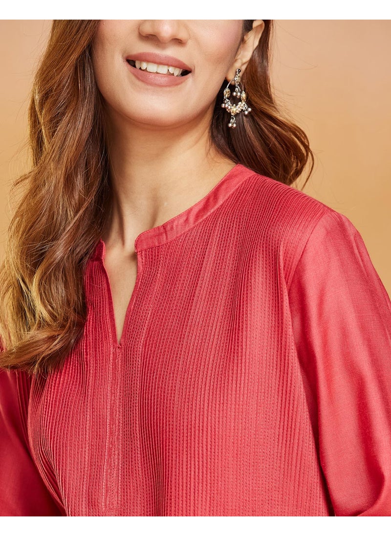Viscose Silk Calf Length Long Kurta