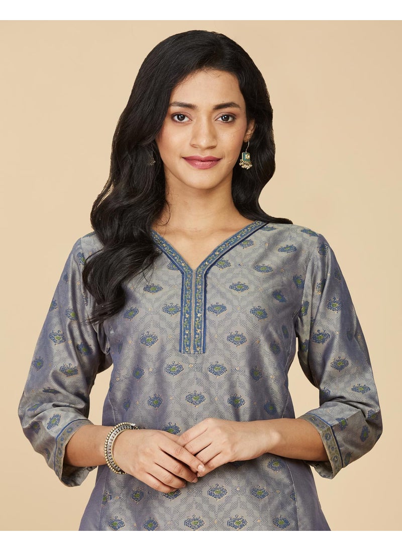 Hand Block Printed Slim Fit Short Kurta