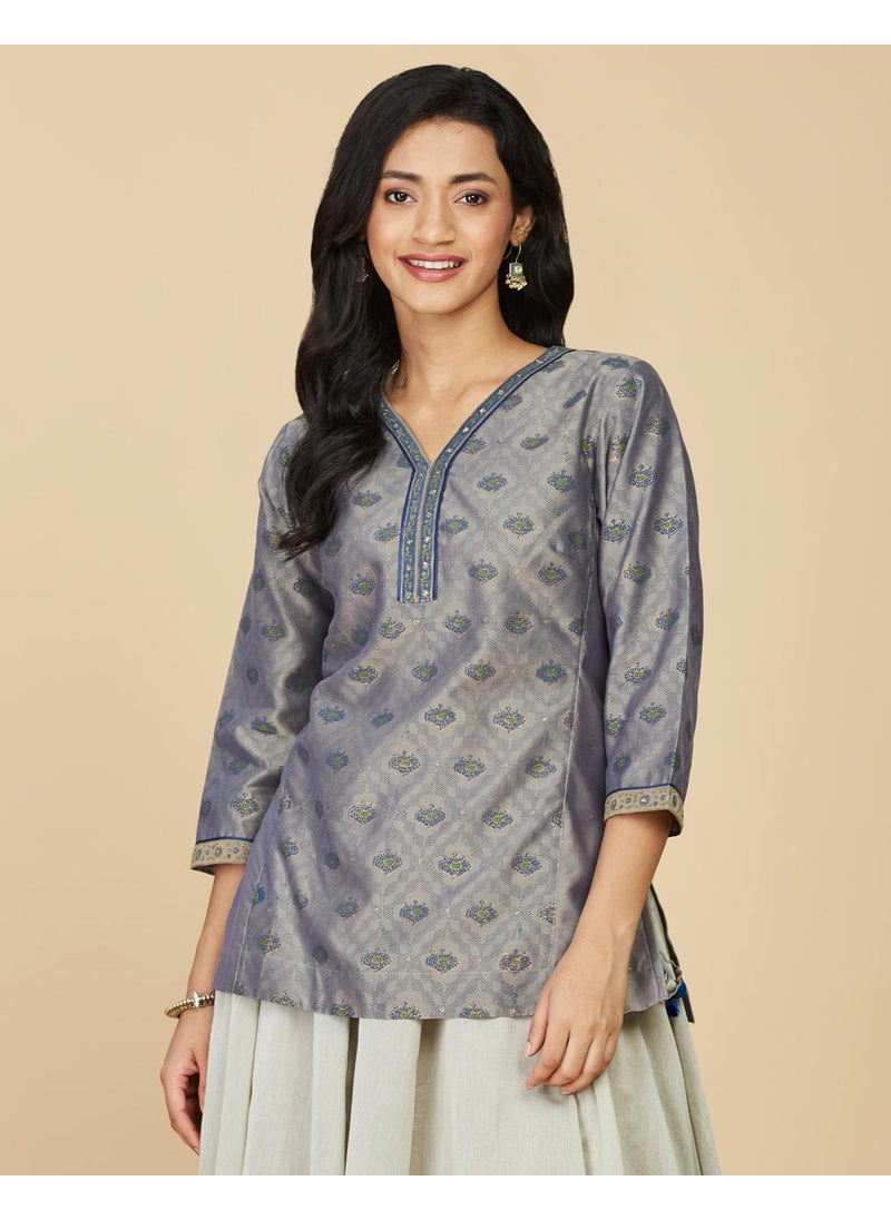 Hand Block Printed Slim Fit Short Kurta