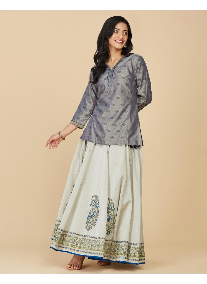 Hand Block Printed Slim Fit Short Kurta