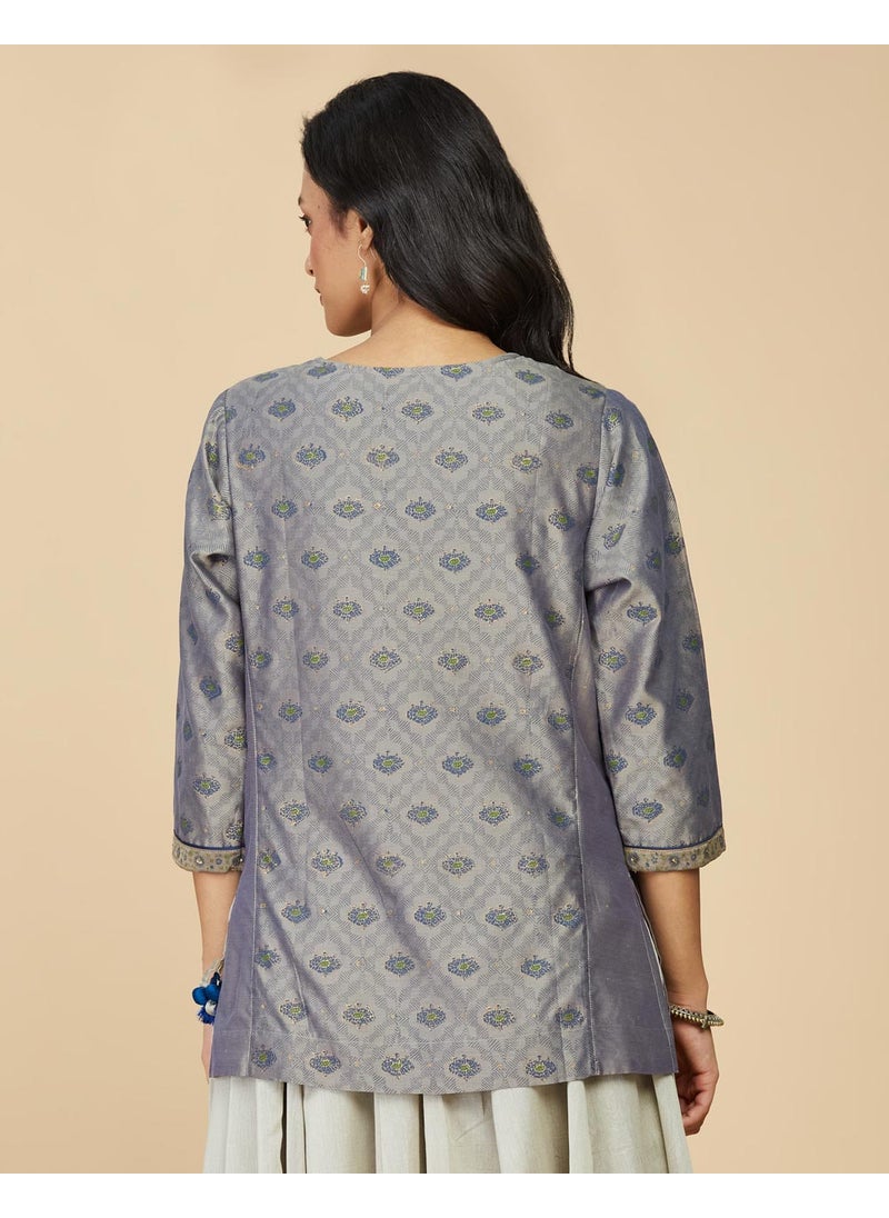 Hand Block Printed Slim Fit Short Kurta