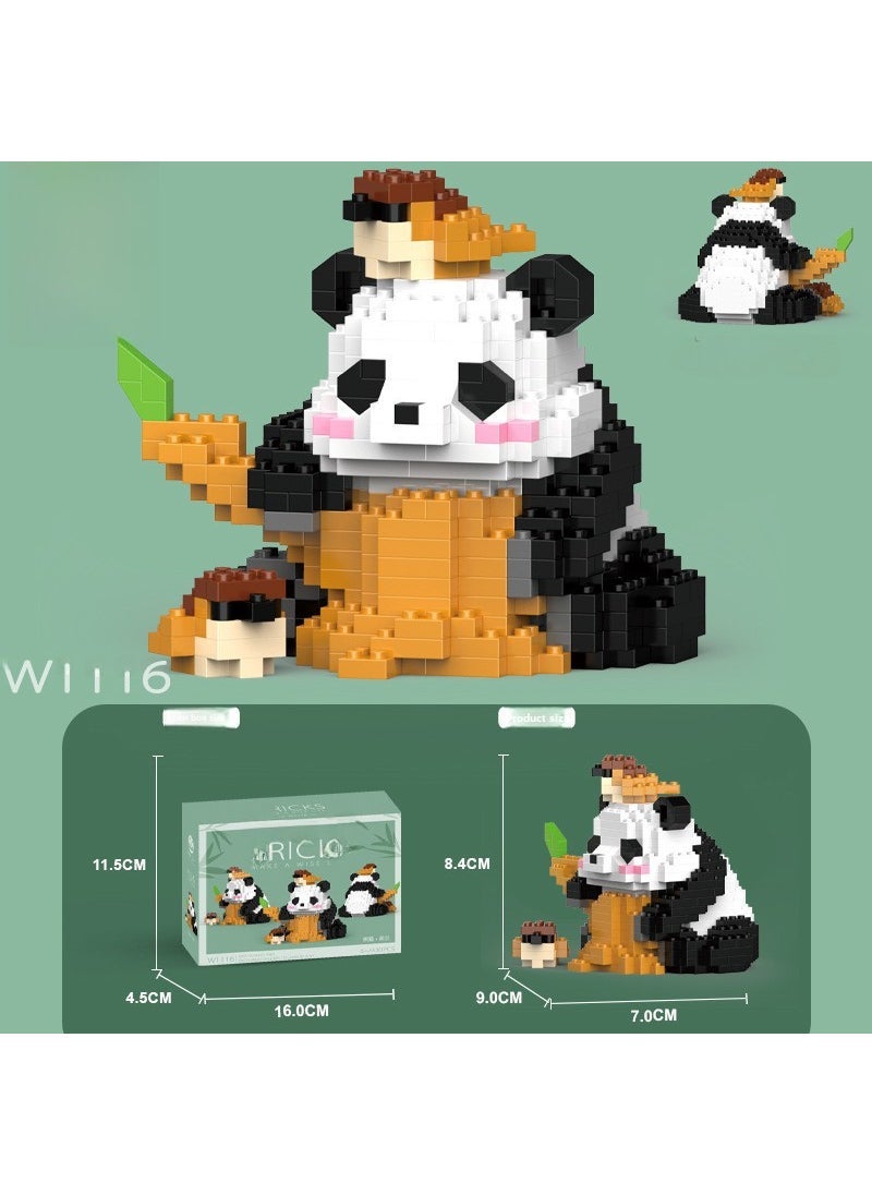 Compatible Panda Blocks Educational Toy Set VV1116 cute blue feed bird [color box] 430 particles