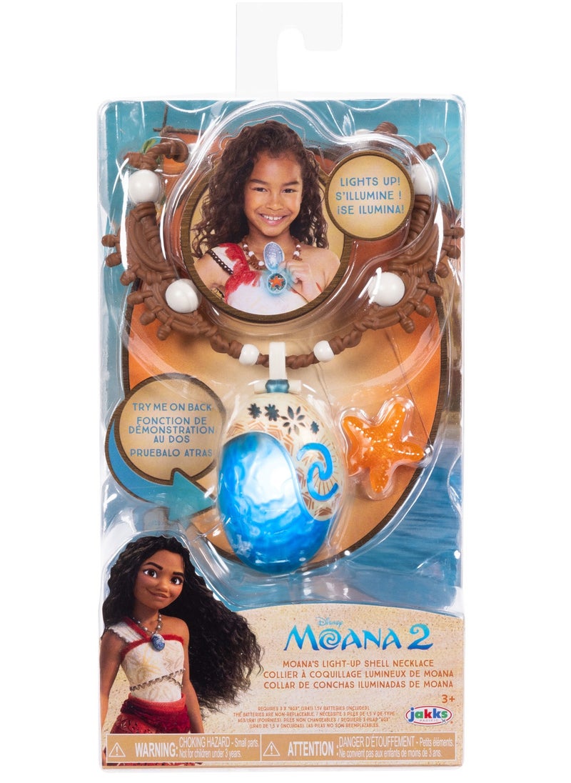 Moana 2 Sea Star Magical Necklace, Battery Operated | Light-Up Star | Gift for Kids
