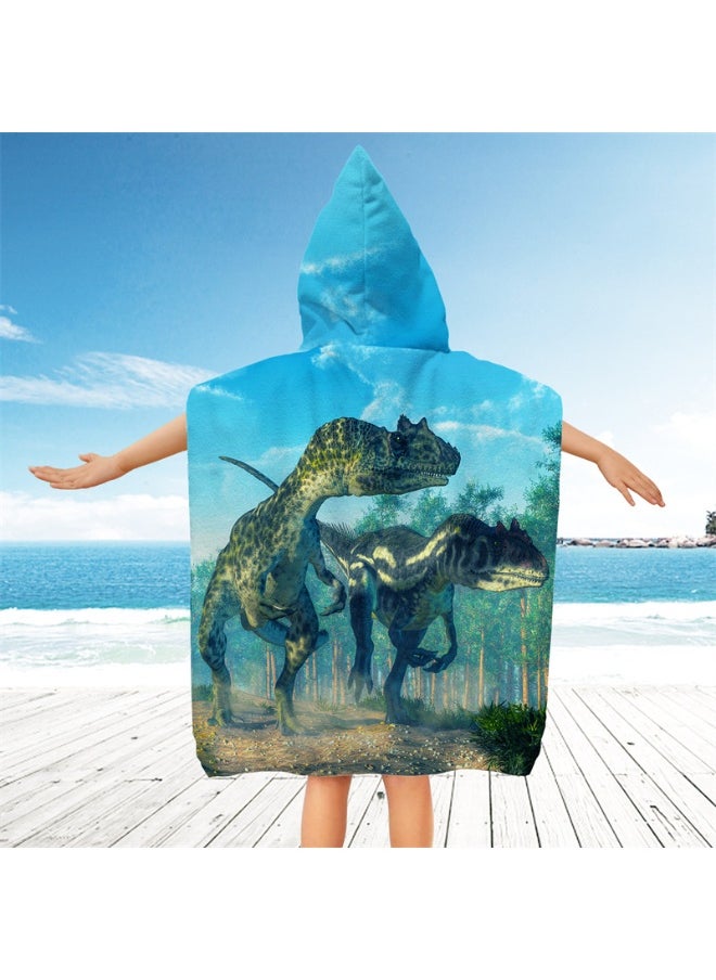 Kids Hooded Towel Cape - Microfiber Swim & Beach Bathrobe, Super Absorbent & Quick-Dry Towel for Children (60x60cm)