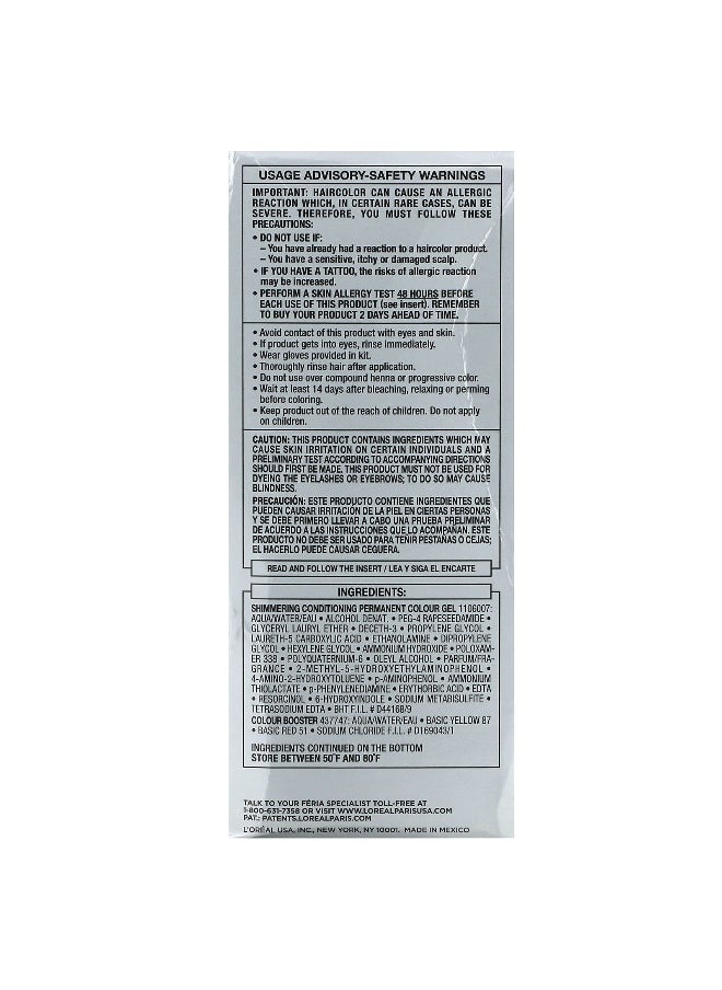 L'Oréal, Feria, Power Red, High-Intensity Shimmering Colour, R57 Cherry Crush, 1  Application