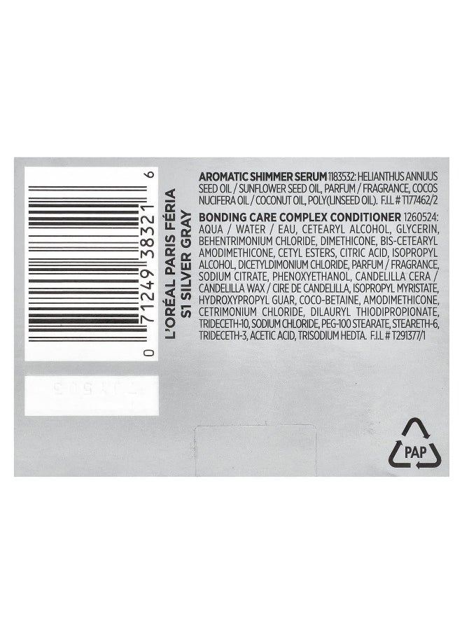 L'Oréal, Feria, Multi-Faceted Shimmering Colour,  S1 Smokey Silver, 1 Application