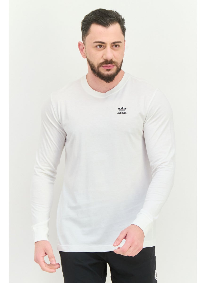 Men Sportswear Fit Long Sleeves Outdoors T-Shirt, White