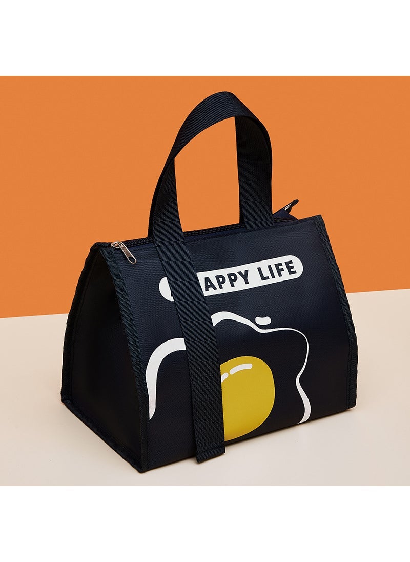 Insulated Lunch Bag Thickened Foil Navy Blue Egg