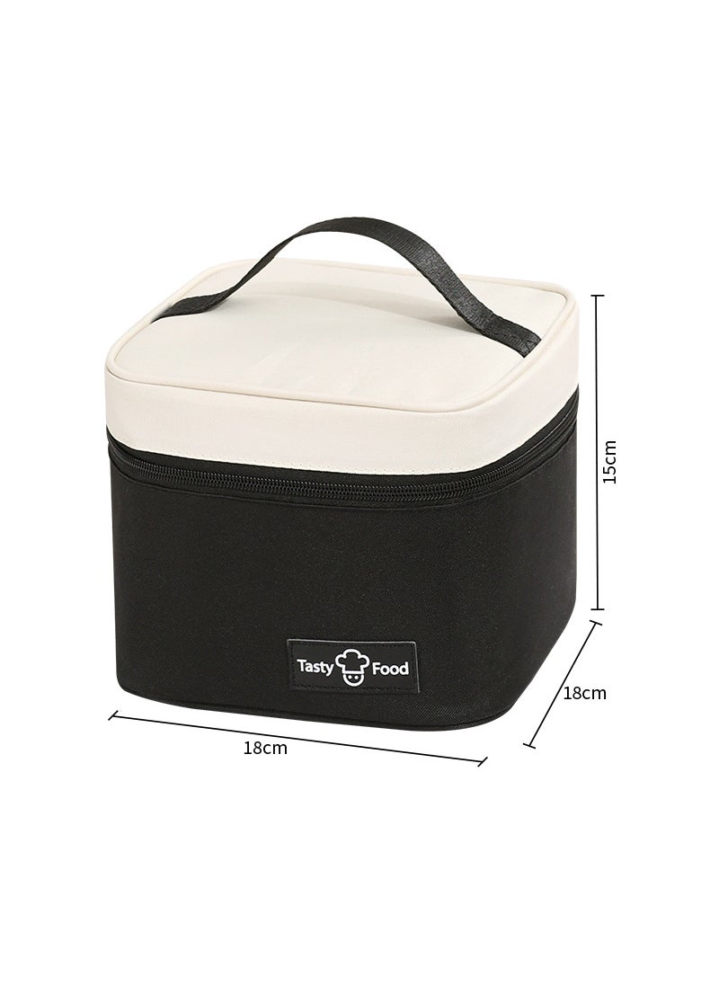 Insulated Lunch Bag Aluminum Foil Thickened Black