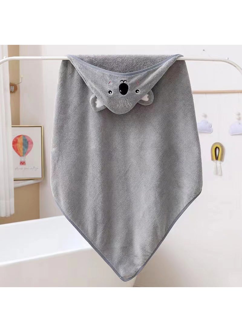 Soft Embroidered Baby Hooded Bath Towel Koala [Gray]]