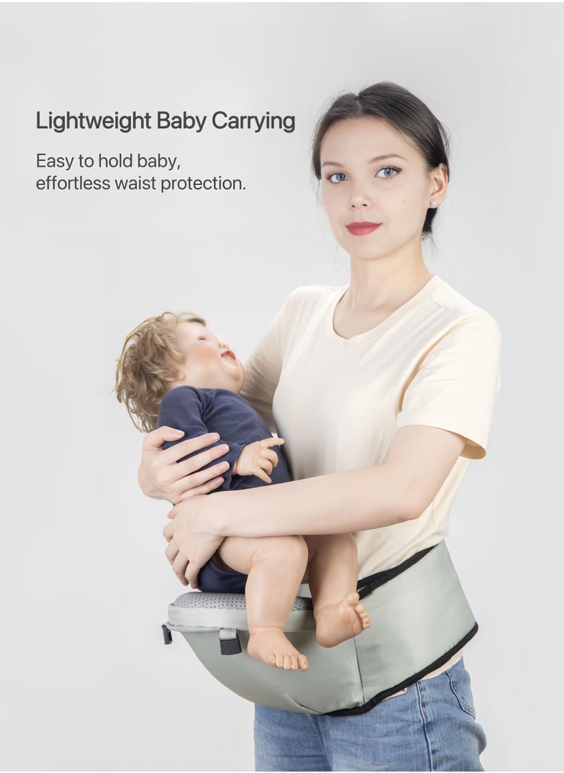 Premium Baby Carrier, 100% Cotton Mesh Breathable Design, Certified By International Hip Standards, Dual-Shoulder Straps For Lumbar Support, Lightweight For Travel, a Must-Have For Premium Parenting, Gray