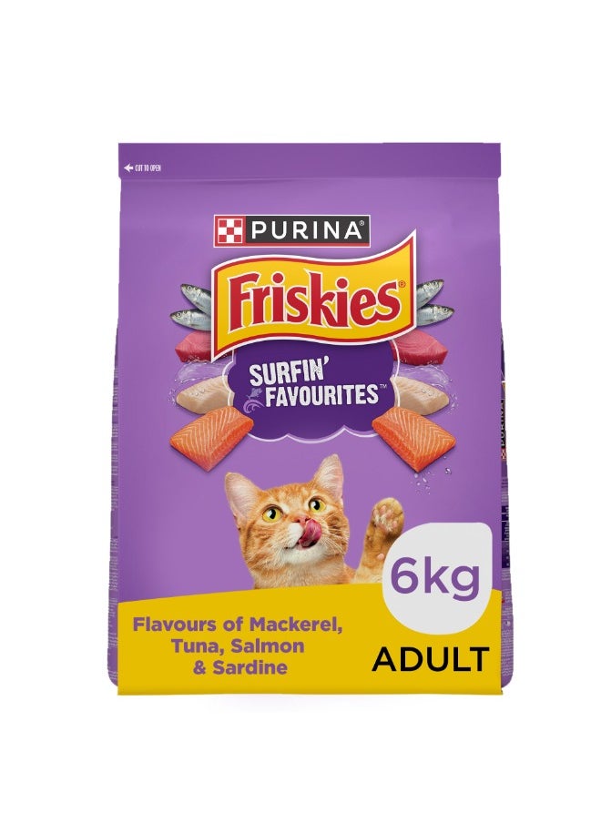 Friskies With Flavors Of Mackerel Tuna Salmon and Sardine Cat Food White 6kg