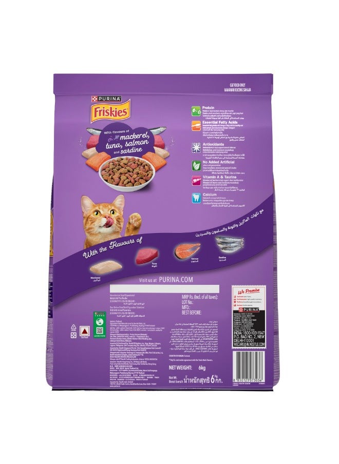 Friskies With Flavors Of Mackerel Tuna Salmon and Sardine Cat Food White 6kg