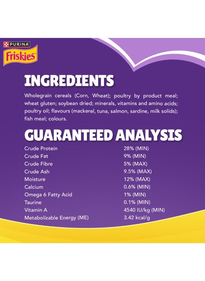 Friskies With Flavors Of Mackerel Tuna Salmon and Sardine Cat Food White 6kg