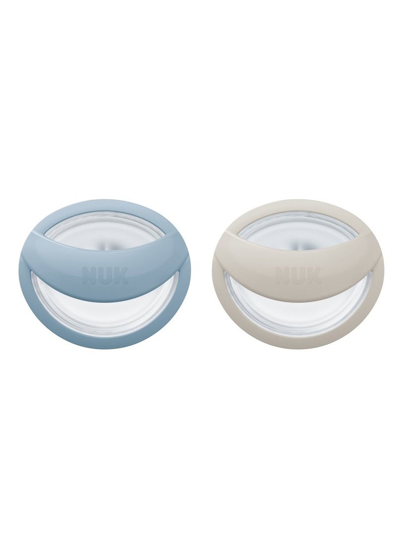 Pacifiers | 2-Pack Soothers  | BPA-Free Silicone Pacifiers  |  Sleep Anti-Flatulence  |  Baby Teething Toy  | Baby  0-9M  | Blue u0026 Gray