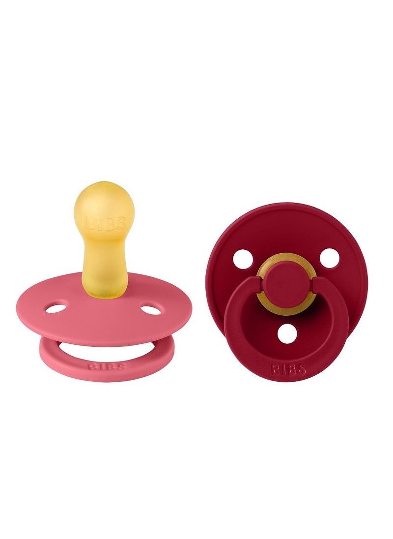 BIBS Latex Colour Pacifier (2 Pack) Coral/ruby