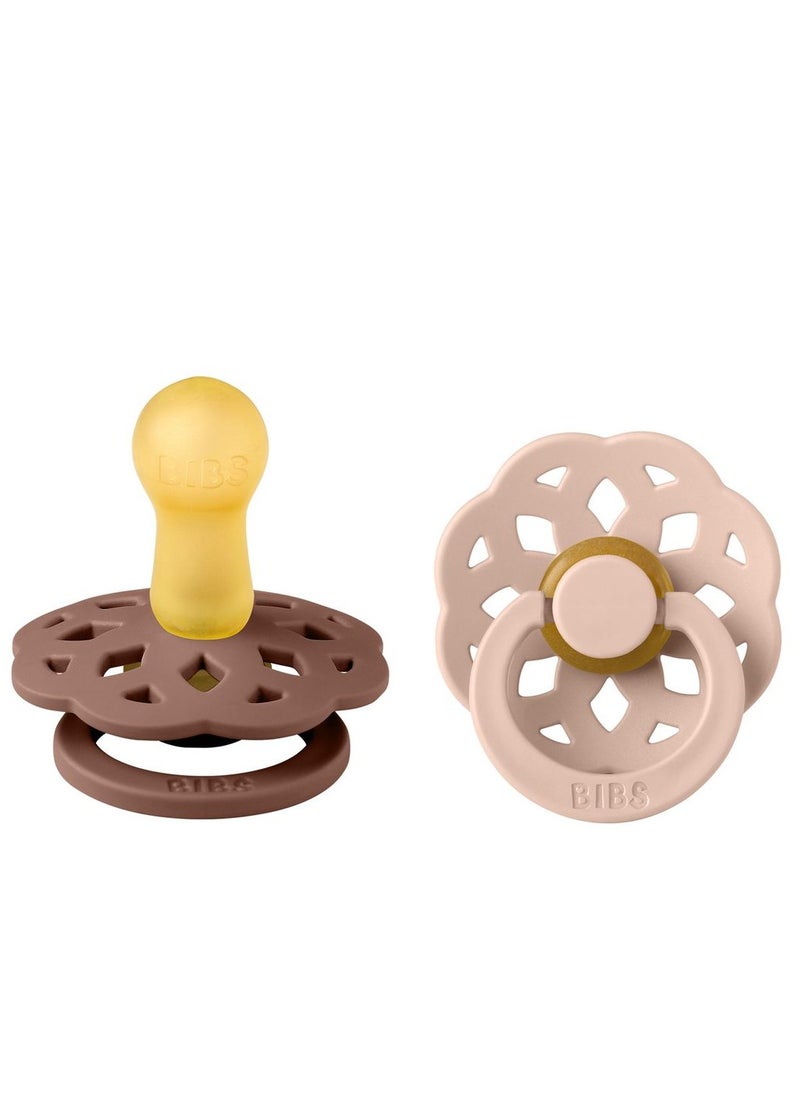 BIBS Natural Rubber  Pacifier Pack Of 2 Woodchuck/Blush