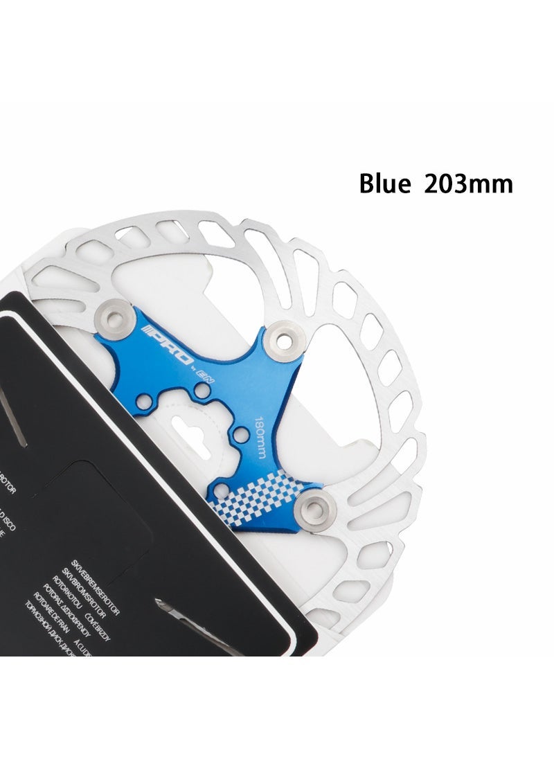 IIIPRO Floating Disc Brake Rotor 140-203mm MTB Six Bolt 203mm blue