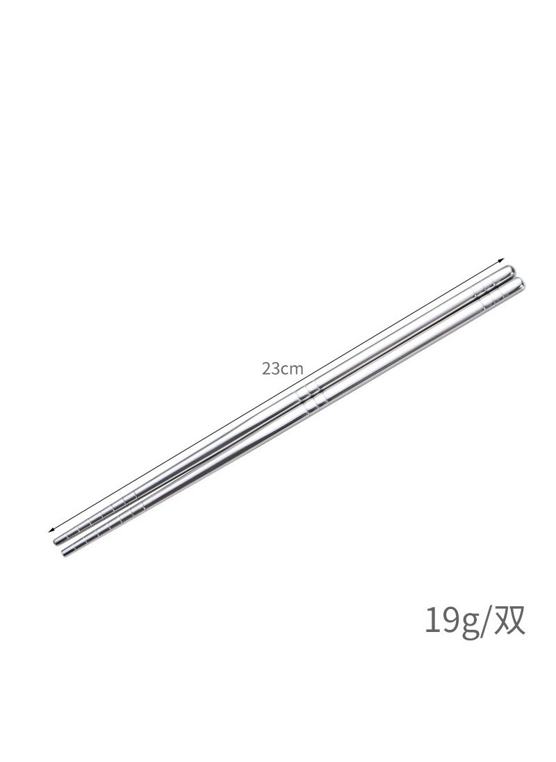304 stainless steel chopsticks insulated Chinese household chopsticks can be high temperature disinfection children's chopsticks manufacturers wholesale can add logo 23cm [304 material] (powder gold) cloth wheel light